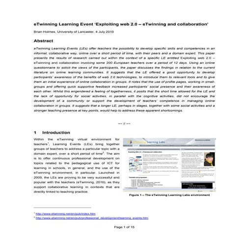 eTwinning LE research report
