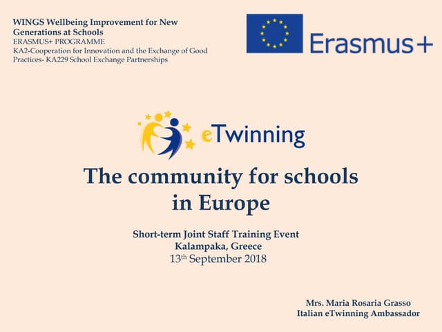E twinning training - Greece - Erasmus WINGS
