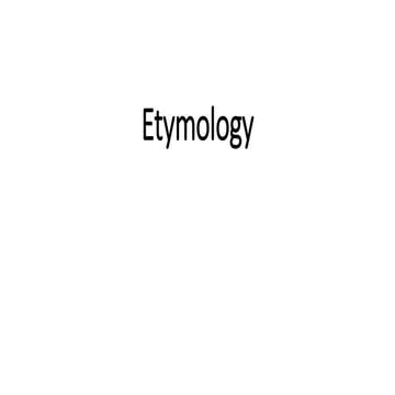 Etymology | PPT