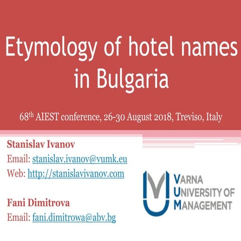 Etymology of hotel names in Bulgaria | PDF