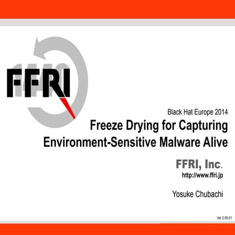 Freeze Drying for Capturing Environment-Sensitive Malware Alive