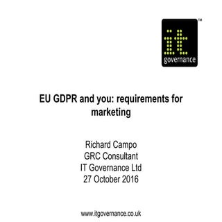 EU GDPR and you: requirements for m...