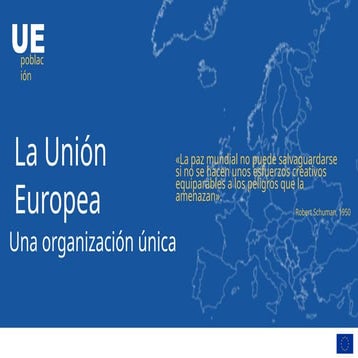 La Unión Europea en diapositivas para alumnado de clase | PPTX