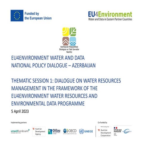 EU4Environment Water and Data_Azerbaijan NPD Thematic Session 1