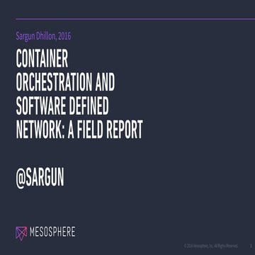 Erlang User Conference 2016: Container Networking: A Field Report