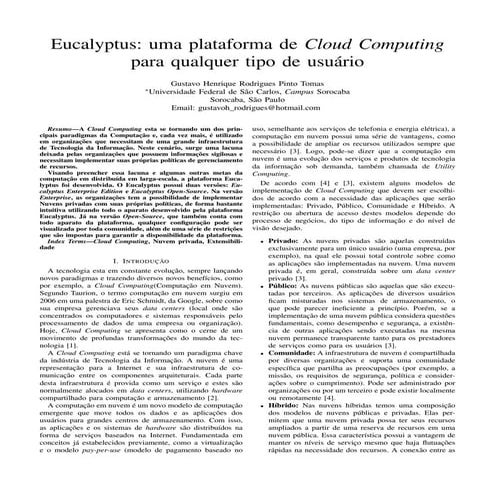 Eucalyptus uma plataforma de cloud computing para qualquer tipo de ...