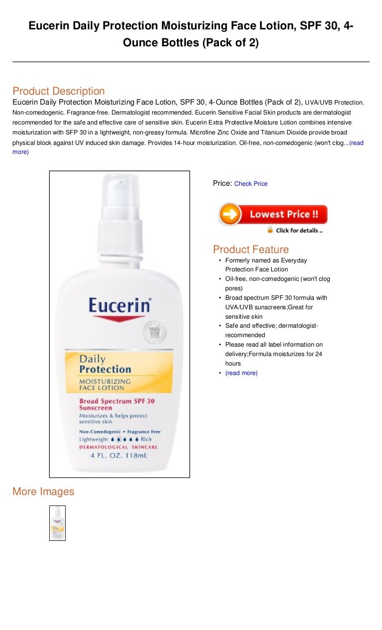 eucerin daily protection face lotion spf 30 4 oz