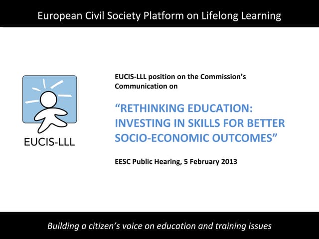 EUCIS-LLL position on "Rethinking education: investing in skills for better s...