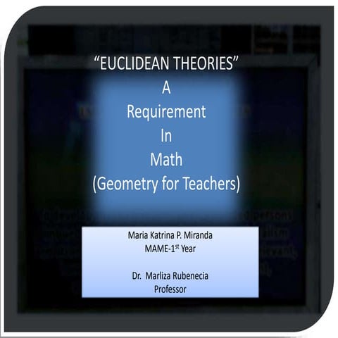 Euclidean theories