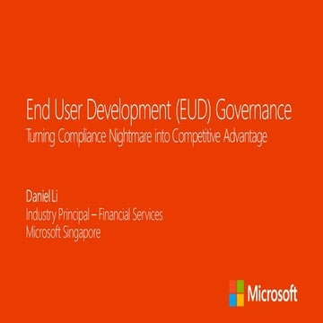 End User Development - Governance and Risk Management