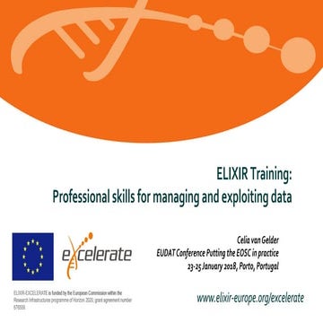 Elixir Training: Professional skills for managing and exploiting data