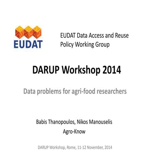 Data requirements of researchers in agri-food sector