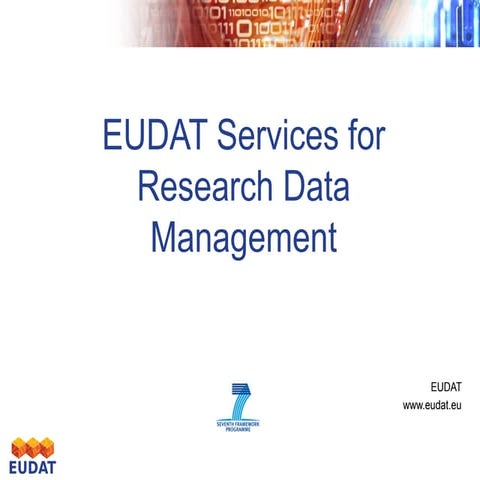 Eudat research data management services | www.eudat.eu | 