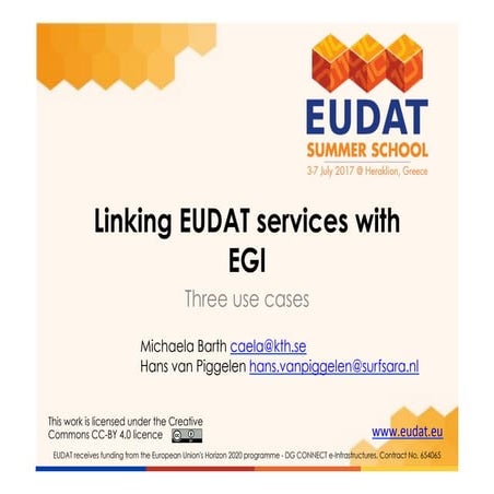 Linking EUDAT services to the EGI Fed-Cloud - EUDAT Summer School (Hans van P...