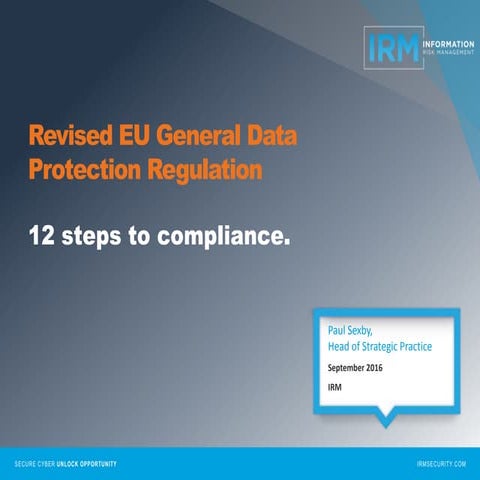 EU GDPR - 12 Steps To Compliance 