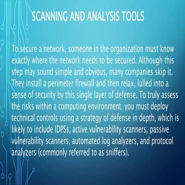 scanning and analysis tools Fuzz testing