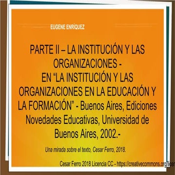 Eugene Enriquez - Una mirada sobre instituciones y organizaciones