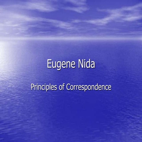 Eugene nida Principles of Correspondence