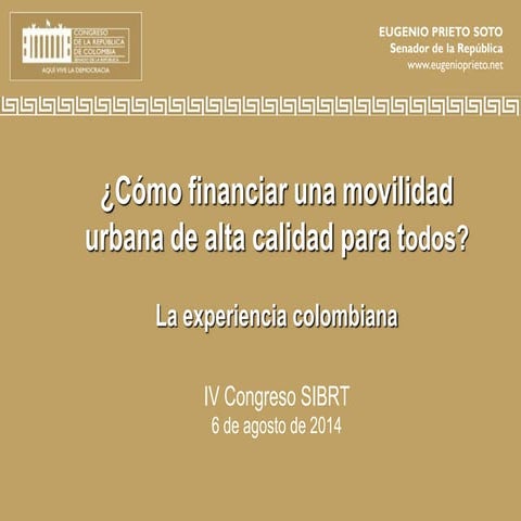 Eugenio Prieto - La Experiencia Colombiana