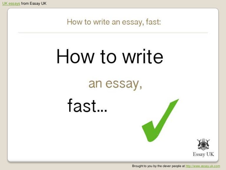 How To Write An Essay Fast