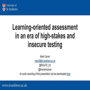 Learning-oriented assessment in an era of high-stakes and insecure testing