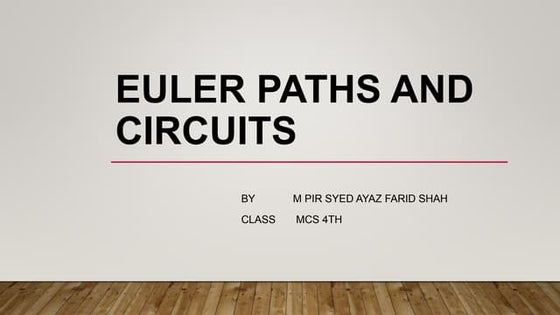 Euler paths and circuits