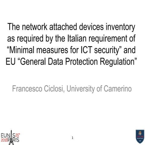 The network attached devices inventory as required by the Italian requirement...