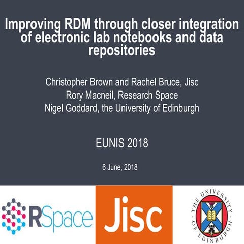 Improving RDM through closer integration of electronic lab notebooks and data...