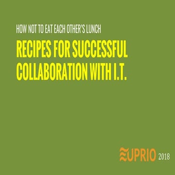 Principles of good collaboration between communications & I.T in Higher Educa...