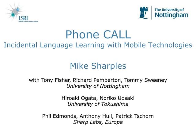PhoneCALL: EuroCALL 2011 keynote