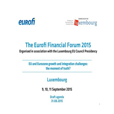 Eurofi luxembourg forum (draft agenda) 9-11 septembre
