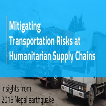 Mitigating transportation risks at humanitarian supply chains: insights from ...