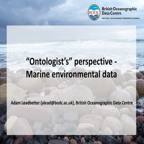"Ontologist's Perspective" - Marine Environmental Data