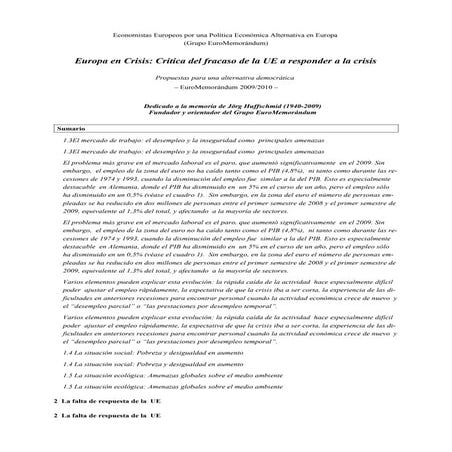 Euromemorandum 2009 2010 V. En Castellano