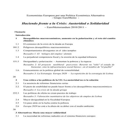 Euro memorandum 2010_2011 castellano