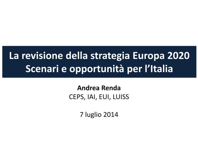 Verso una revisione della Strategia...