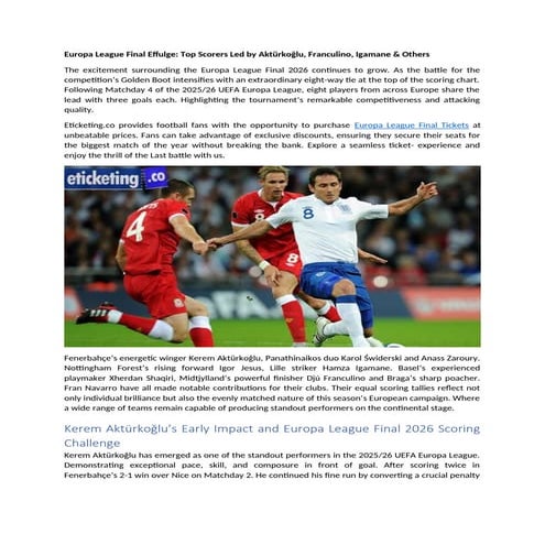 Europa League Final Effulge: Top Scorers