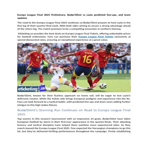 Europa League Final 2025 Preliminary: Bo | DOCX