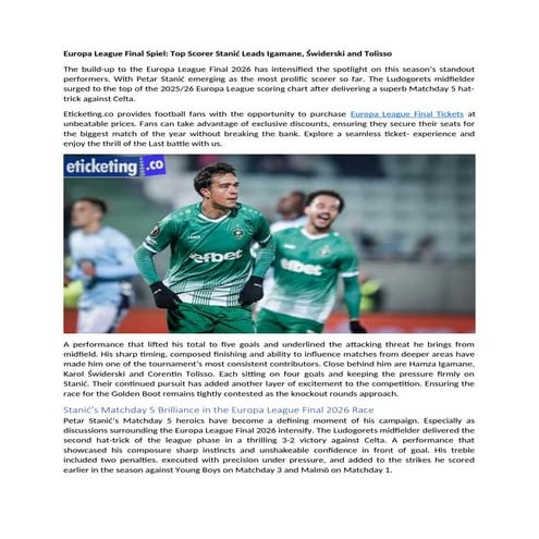 Europa League Final Spiel: Top Scorer St