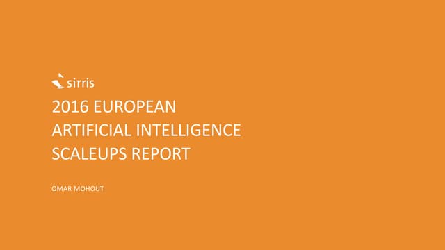 Europa AI startup scaleups report 2016 