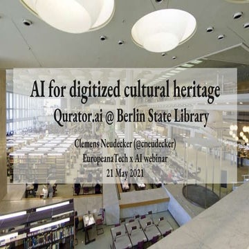 EuropeanaTech x AI: Qurator.ai @ Berlin State Library