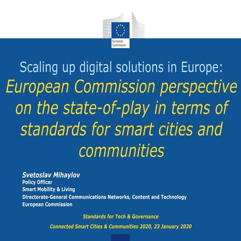 European Commission perspective on the state-of-play in terms of standards fo...