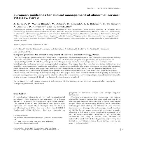 European guidelines mgt of abnormal cytology part 2