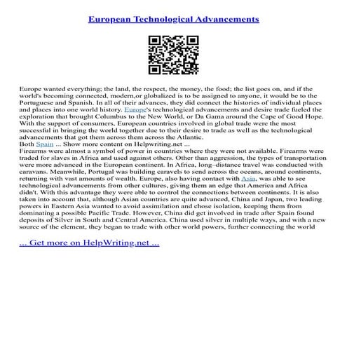 European Technological Advancements