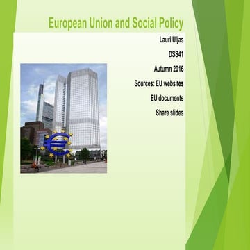 EUROPEAN UNION SOCIAL POLICY
