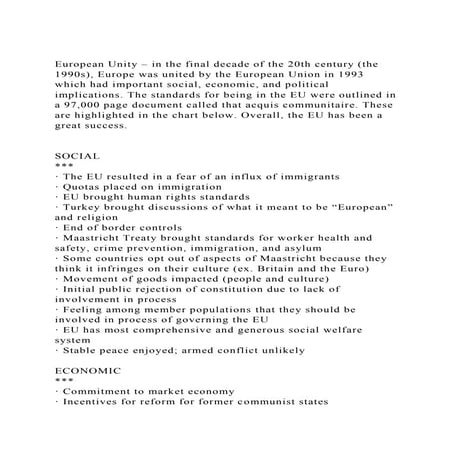 European Unity – in the final decade of the 20th century (the 1990.docx