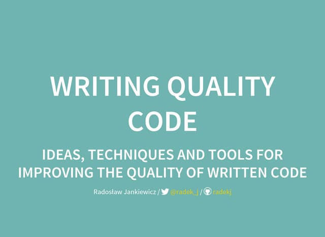 Euro python 2015   writing quality code