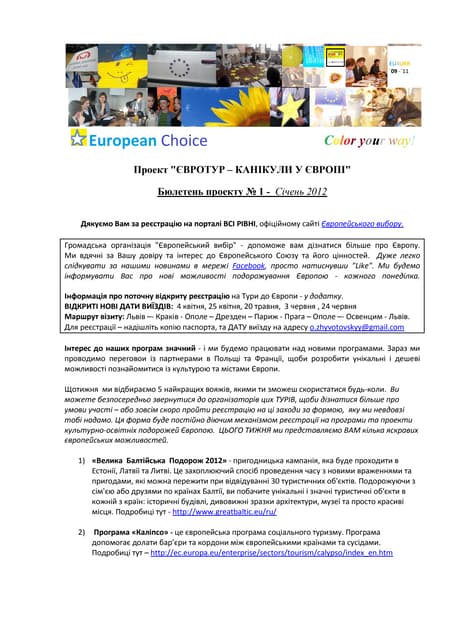 Eurotour newsletter1 january2012