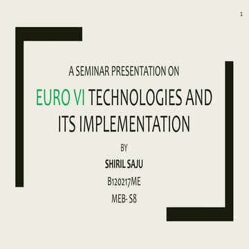 Euro vi technologies and its implementation