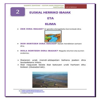 Euskal herriko ibaiak eta klima 2 gaia